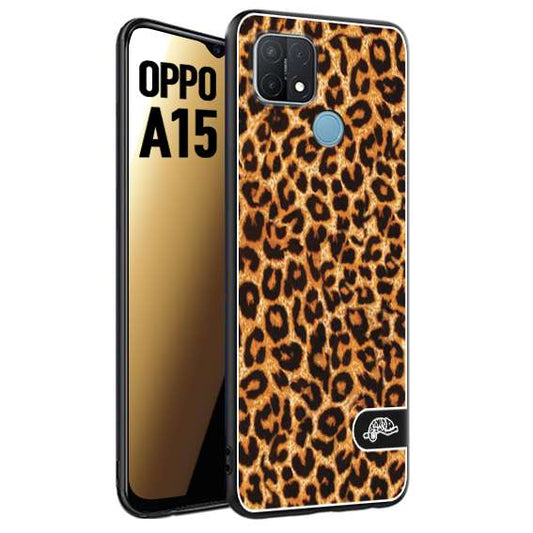 CUSTOMIZZA - Custodia cover nera morbida in tpu compatibile per Oppo A15 leopardato maculato donna marrone leopard brown