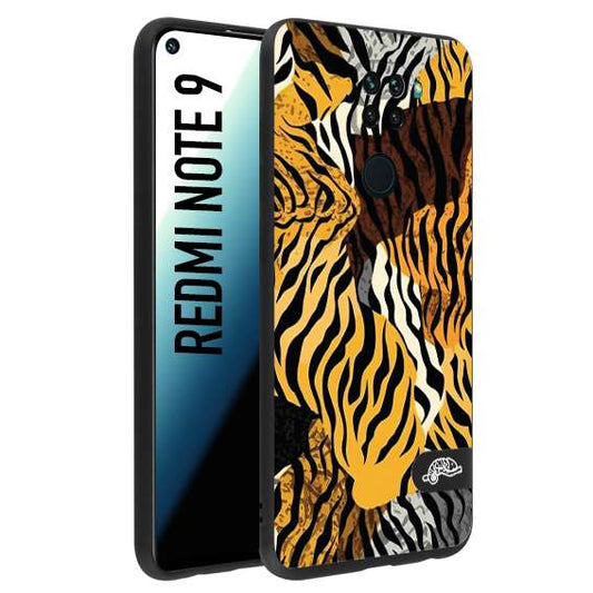 CUSTOMIZZA - Custodia cover nera morbida in tpu compatibile per Xiaomi Redmi Note 9 leopardato tigrato tiger colorata donna fashion estate