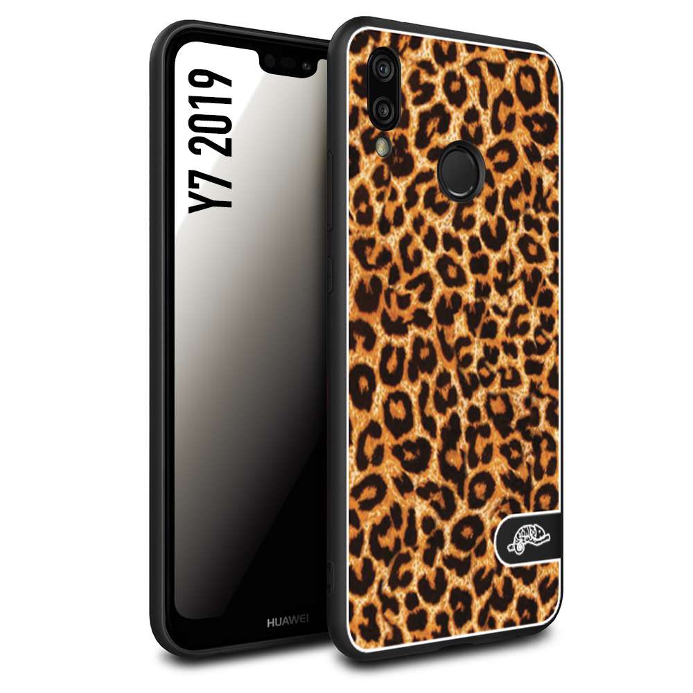 CUSTOMIZZA - Custodia cover nera morbida in tpu compatibile per Huawei Y7 2019 leopardato maculato donna marrone leopard brown