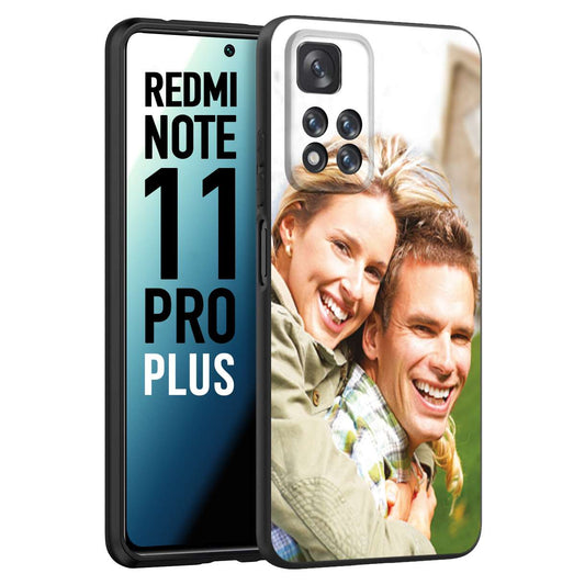 CUSTOMIZZA - Custodia cover nera morbida in tpu compatibile per Xiaomi Redmi Note 11 PRO PLUS personalizzata con foto immagine scritta a piacere