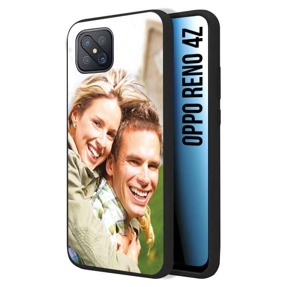 CUSTOMIZZA - Custodia cover nera morbida in tpu compatibile per Oppo Reno 4Z personalizzata con foto immagine scritta a piacere