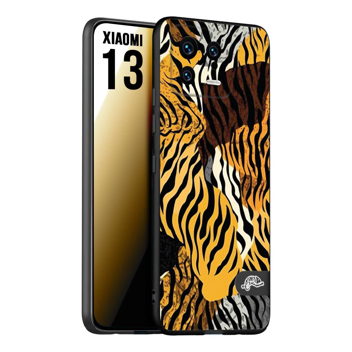 CUSTOMIZZA - Custodia cover nera morbida in tpu compatibile per Xiaomi 13 leopardato tigrato tiger colorata donna fashion estate