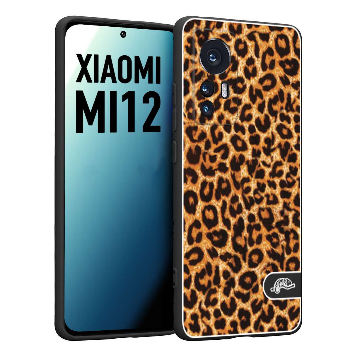 CUSTOMIZZA - Custodia cover nera morbida in tpu compatibile per Xiaomi 12 5G leopardato maculato donna marrone leopard brown