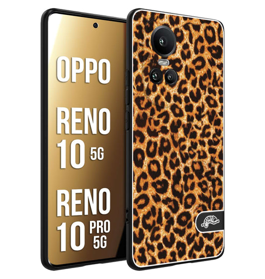 CUSTOMIZZA - Custodia cover nera morbida in tpu compatibile per Oppo Reno 10 5G - 10 PRO 5G leopardato maculato donna marrone leopard brown