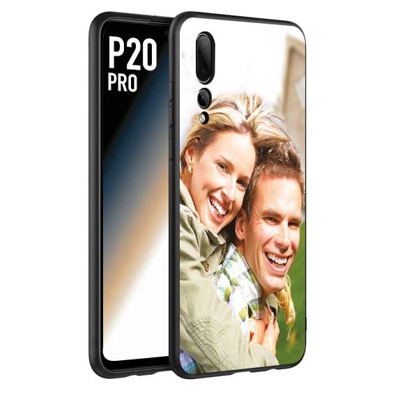 CUSTOMIZZA - Custodia cover nera morbida in tpu compatibile per Huawei P20 PRO personalizzata con foto immagine scritta a piacere