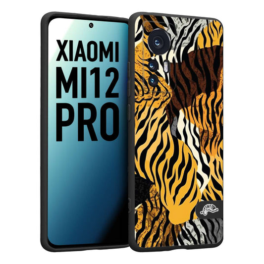 CUSTOMIZZA - Custodia cover nera morbida in tpu compatibile per Xiaomi 12 PRO leopardato tigrato tiger colorata donna fashion estate