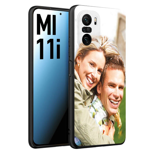 CUSTOMIZZA - Custodia cover nera morbida in tpu compatibile per Xiaomi Mi 11i personalizzata con foto immagine scritta a piacere