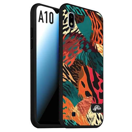 CUSTOMIZZA - Custodia cover nera morbida in tpu compatibile per Samsung A10 leopardato tigrato tiger colorata summer arancio verde fucsia