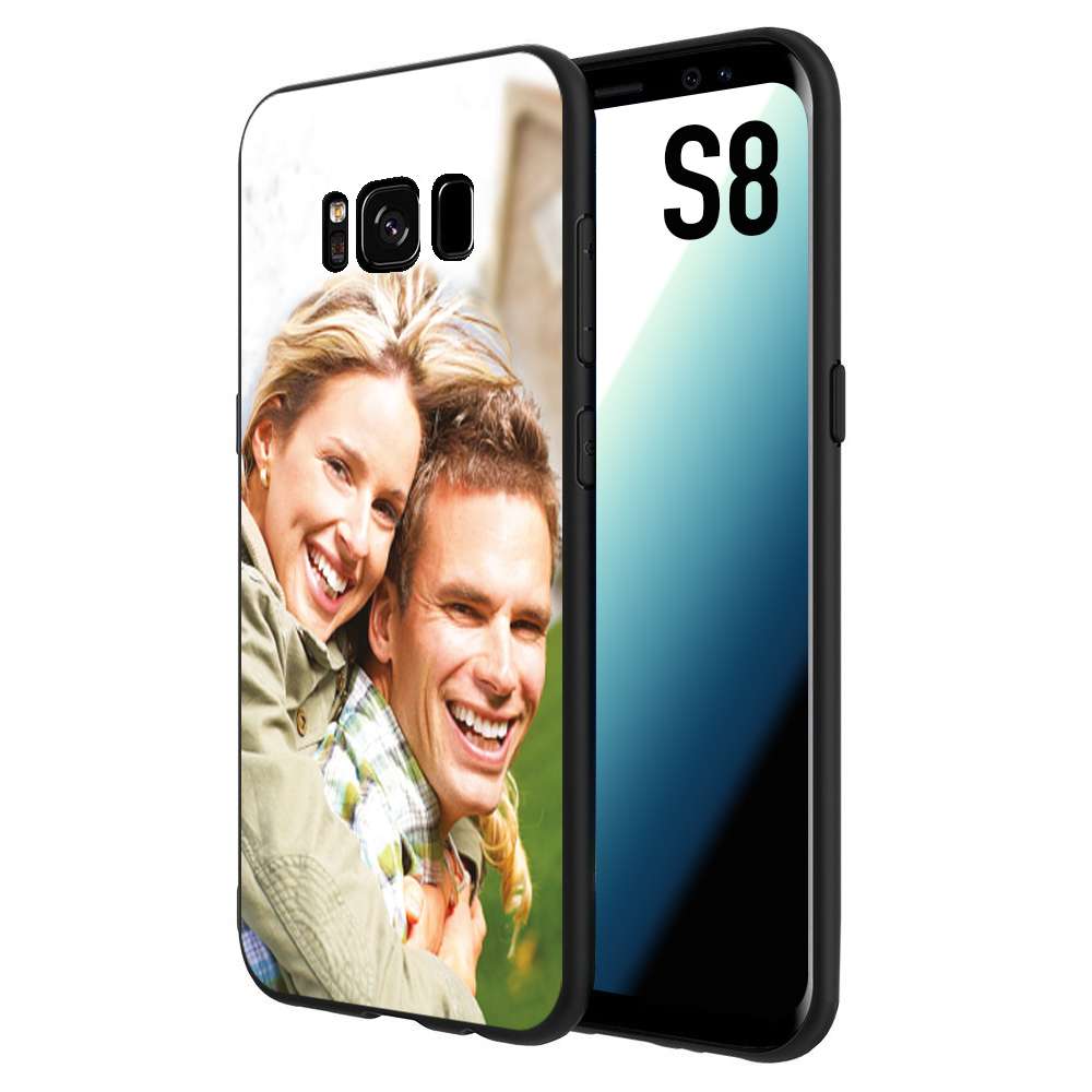 CUSTOMIZZA - Custodia cover nera morbida in tpu compatibile per Samsung S8 personalizzata con foto immagine scritta a piacere