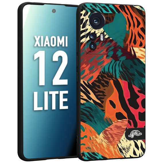 CUSTOMIZZA - Custodia cover nera morbida in tpu compatibile per Xiaomi 12 LITE leopardato tigrato tiger colorata summer arancio verde fucsia