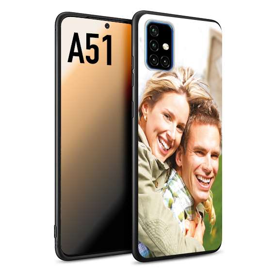 CUSTOMIZZA - Custodia cover nera morbida in tpu compatibile per Samsung A51 personalizzata con foto immagine scritta a piacere