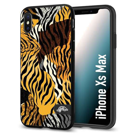 CUSTOMIZZA - Custodia cover nera morbida in tpu compatibile per iPhone Xs Max leopardato tigrato tiger colorata donna fashion estate