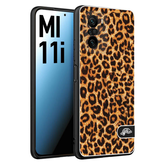 CUSTOMIZZA - Custodia cover nera morbida in tpu compatibile per Xiaomi Mi 11i leopardato maculato donna marrone leopard brown