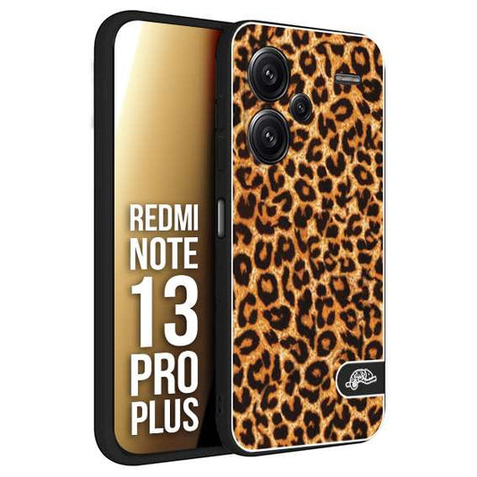 CUSTOMIZZA - Custodia cover nera morbida in tpu compatibile per Xiaomi Redmi Note 13 PRO PLUS leopardato maculato donna marrone leopard brown