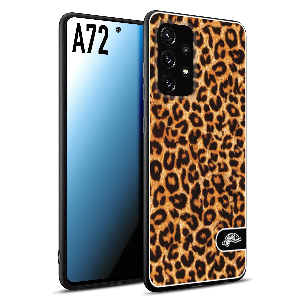 CUSTOMIZZA - Custodia cover nera morbida in tpu compatibile per Samsung A72 leopardato maculato donna marrone leopard brown