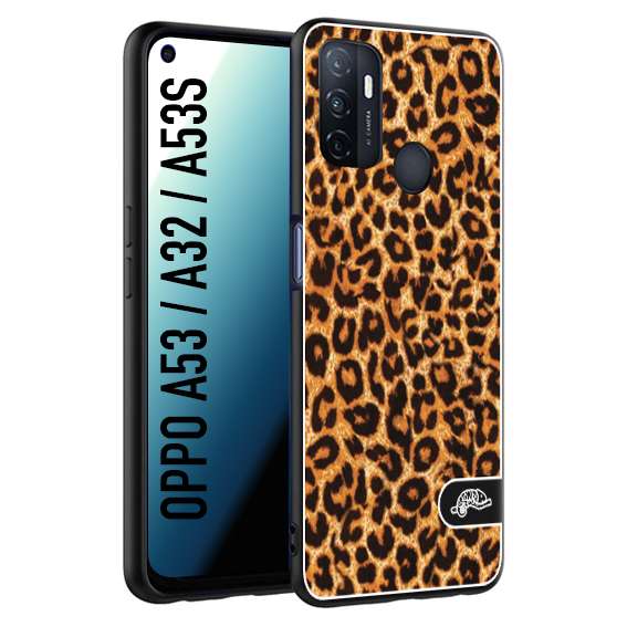 CUSTOMIZZA - Custodia cover nera morbida in tpu compatibile per Oppo A53 - A32 - A53S leopardato maculato donna marrone leopard brown