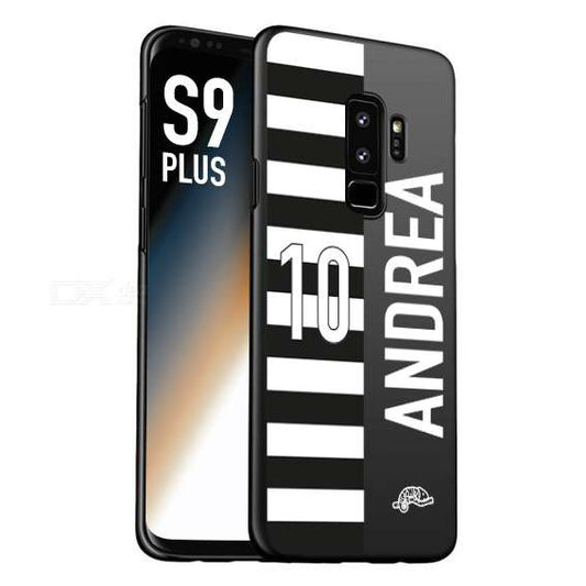 CUSTOMIZZA - Custodia cover nera morbida in tpu compatibile per Samsung S9 PLUS personalizzata calcio football nome e numero calciatori bianconera