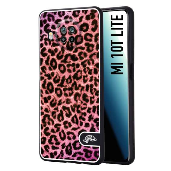 CUSTOMIZZA - Custodia cover nera morbida in tpu compatibile per Xiaomi Mi 10T LITE leopardato maculato donna rosa leopard