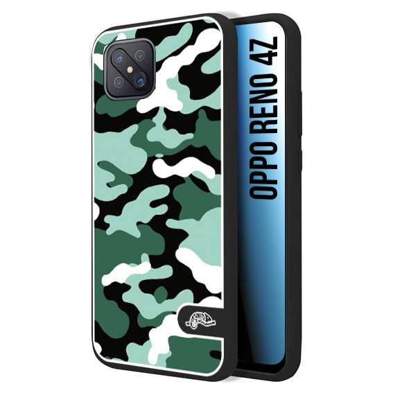 CUSTOMIZZA - Custodia cover nera morbida in tpu compatibile per Oppo Reno 4Z camouflage mimetico militare verde green