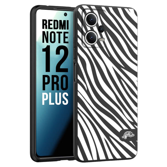 CUSTOMIZZA - Custodia cover nera morbida in tpu compatibile per Xiaomi Redmi Note 12 PRO PLUS zebrata maculata a rilievo soft touch donna bianca