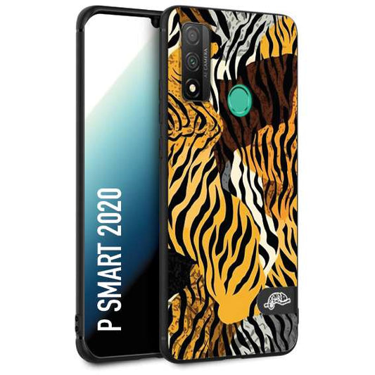 CUSTOMIZZA - Custodia cover nera morbida in tpu compatibile per Huawei P Smart 2020 leopardato tigrato tiger colorata donna fashion estate