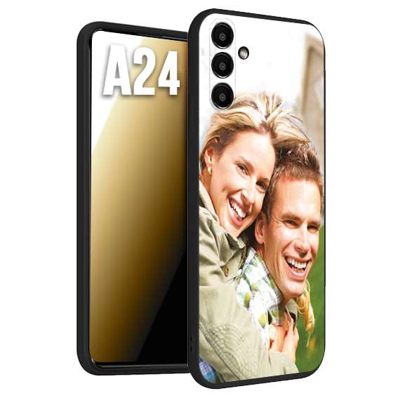 CUSTOMIZZA - Custodia cover nera morbida in tpu compatibile per Samsung A24 personalizzata con foto immagine scritta a piacere