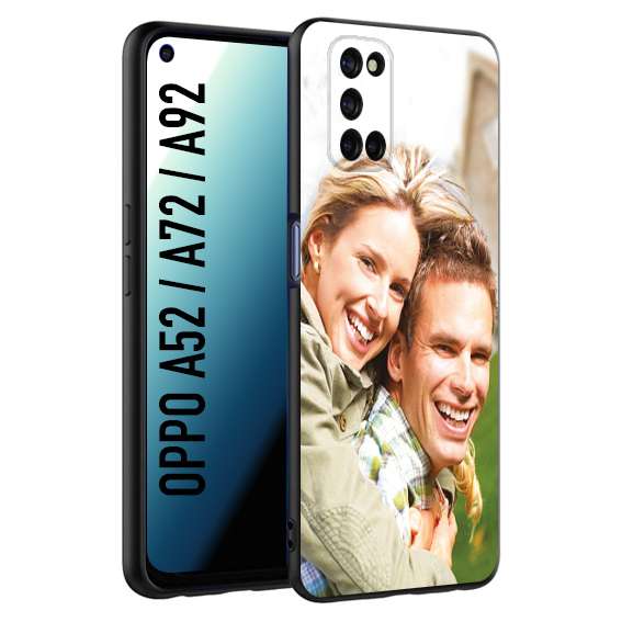 CUSTOMIZZA - Custodia cover nera morbida in tpu compatibile per Oppo A52 - A72 - A92 personalizzata con foto immagine scritta a piacere