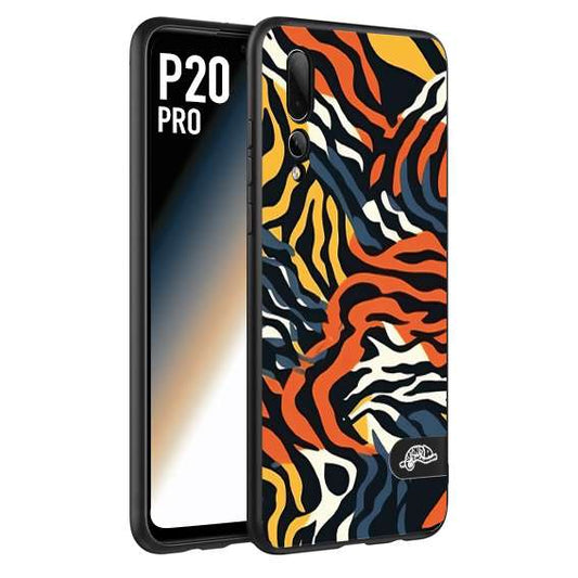 CUSTOMIZZA - Custodia cover nera morbida in tpu compatibile per Huawei P20 PRO leopardato maculato tigrato tiger colorata gialla blu arancio