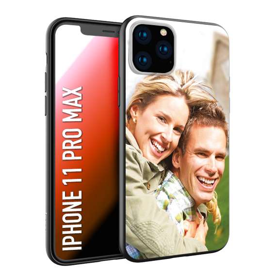 CUSTOMIZZA - Custodia cover nera morbida in tpu compatibile per iPhone 11 PRO MAX personalizzata con foto immagine scritta a piacere