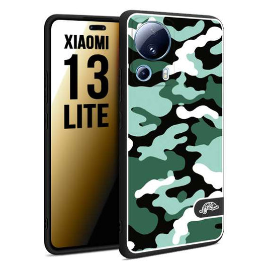 CUSTOMIZZA - Custodia cover nera morbida in tpu compatibile per Xiaomi 13 LITE camouflage mimetico militare verde green