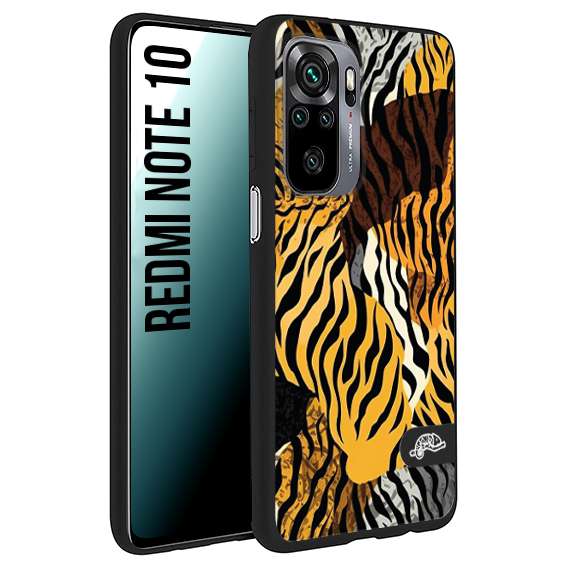 CUSTOMIZZA - Custodia cover nera morbida in tpu compatibile per Xiaomi Redmi Note 10 leopardato tigrato tiger colorata donna fashion estate