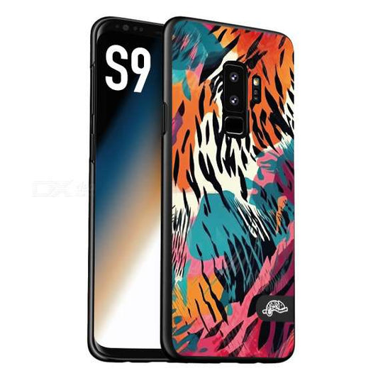 CUSTOMIZZA - Custodia cover nera morbida in tpu compatibile per Samsung S9 leopardato maculato tigrato tiger colorata summer color