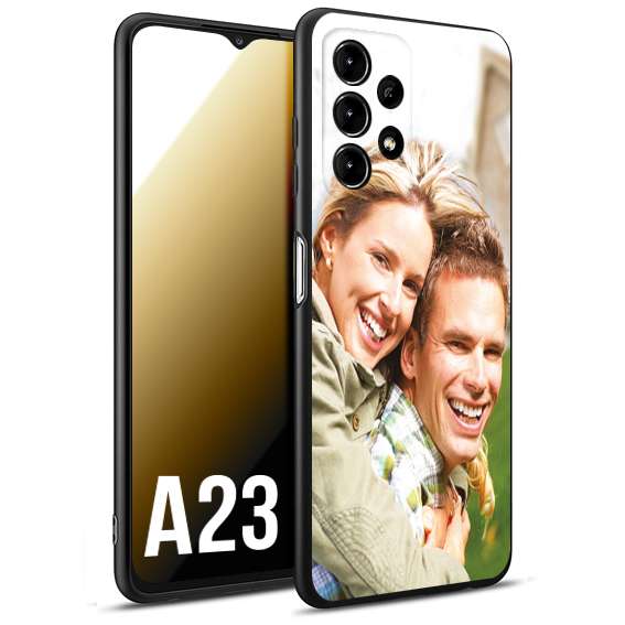 CUSTOMIZZA - Custodia cover nera morbida in tpu compatibile per Samsung A23 personalizzata con foto immagine scritta a piacere