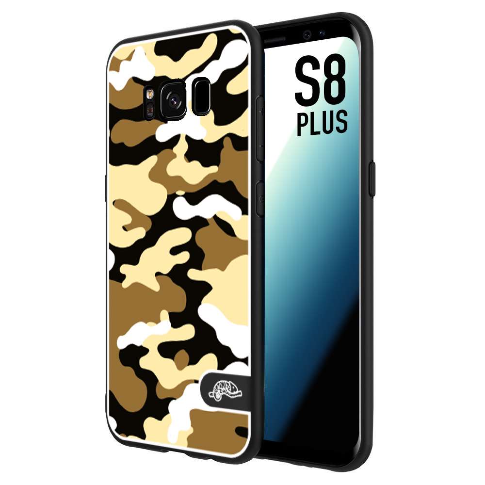 CUSTOMIZZA - Custodia cover nera morbida in tpu compatibile per Samsung S8 PLUS camouflage mimetico militare giallo desert brown