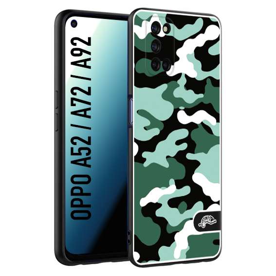 CUSTOMIZZA - Custodia cover nera morbida in tpu compatibile per Oppo A52 - A72 - A92 camouflage mimetico militare verde green