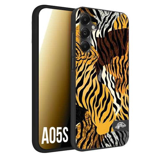 CUSTOMIZZA - Custodia cover nera morbida in tpu compatibile per Samsung A05S leopardato tigrato tiger colorata donna fashion estate