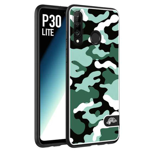 CUSTOMIZZA - Custodia cover nera morbida in tpu compatibile per Huawei P30 LITE camouflage mimetico militare verde green