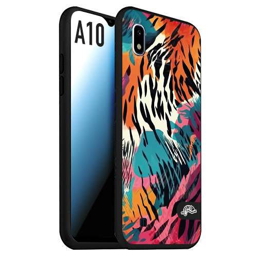 CUSTOMIZZA - Custodia cover nera morbida in tpu compatibile per Samsung A10 leopardato maculato tigrato tiger colorata summer color