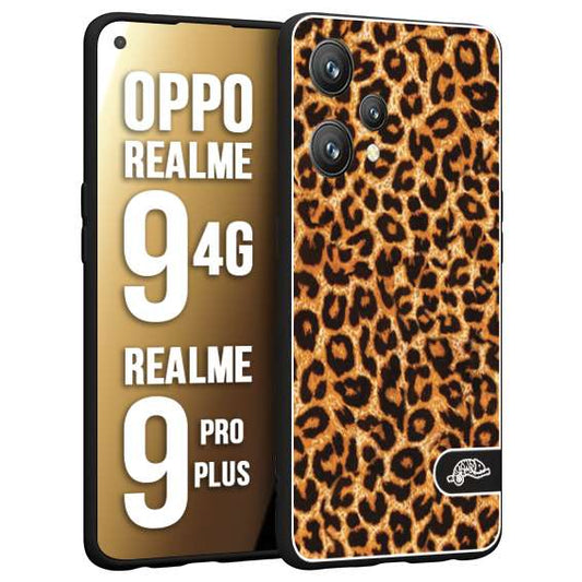 CUSTOMIZZA - Custodia cover nera morbida in tpu compatibile per Oppo Realme 9 4G - 9 PRO PLUS leopardato maculato donna marrone leopard brown