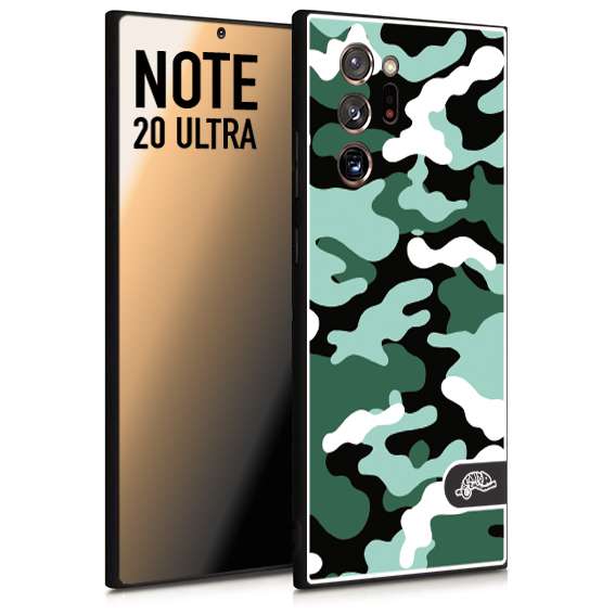 CUSTOMIZZA - Custodia cover nera morbida in tpu compatibile per Samsung NOTE 20 ULTRA camouflage mimetico militare verde green