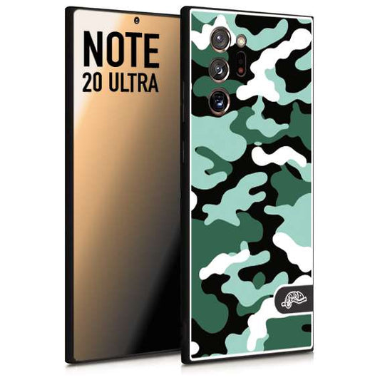 CUSTOMIZZA - Custodia cover nera morbida in tpu compatibile per Samsung NOTE 20 ULTRA camouflage mimetico militare verde green