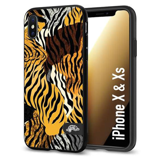 CUSTOMIZZA - Custodia cover nera morbida in tpu compatibile per iPhone X - Xs leopardato tigrato tiger colorata donna fashion estate