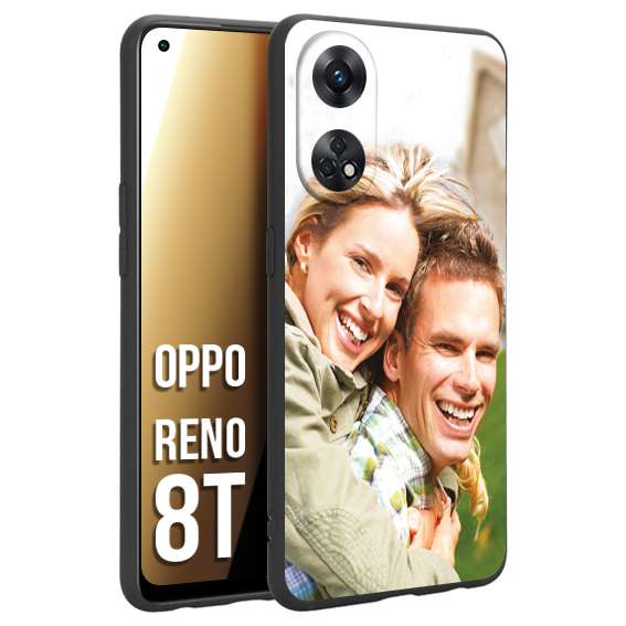 CUSTOMIZZA - Custodia cover nera morbida in tpu compatibile per Oppo Reno 8T personalizzata con foto immagine scritta a piacere