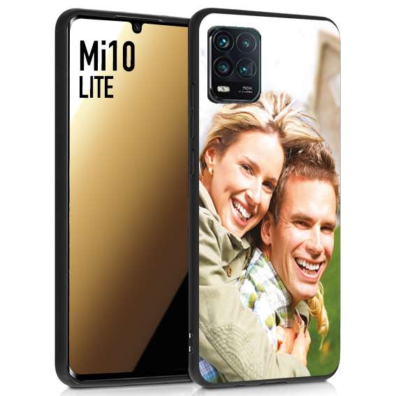 CUSTOMIZZA - Custodia cover nera morbida in tpu compatibile per Xiaomi Mi 10 LITE personalizzata con foto immagine scritta a piacere