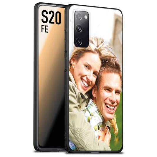 CUSTOMIZZA - Custodia cover nera morbida in tpu compatibile per Samsung S20 FE personalizzata con foto immagine scritta a piacere