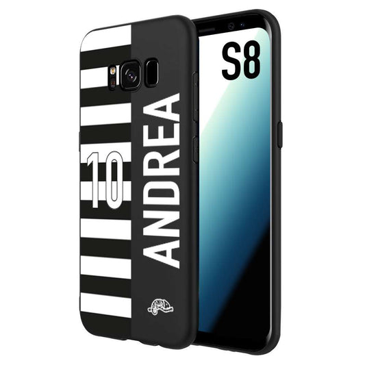 CUSTOMIZZA - Custodia cover nera morbida in tpu compatibile per Samsung S8 personalizzata calcio football nome e numero calciatori bianconera