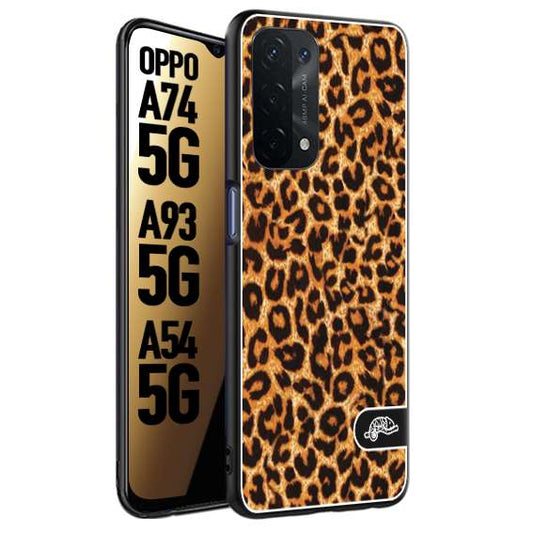 CUSTOMIZZA - Custodia cover nera morbida in tpu compatibile per Oppo A74 5G - A93 5G - A54 5G leopardato maculato donna marrone leopard brown