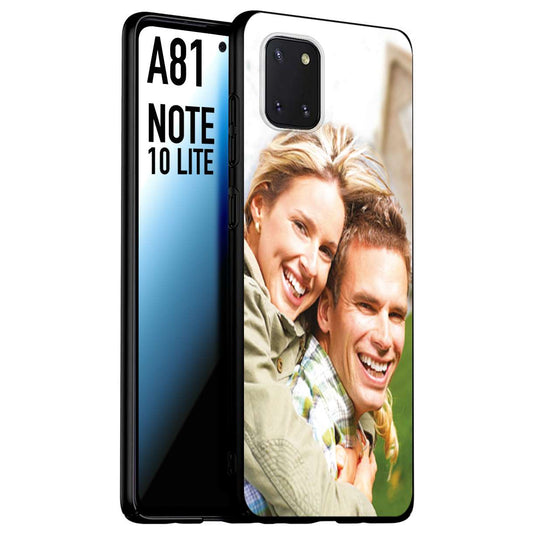 CUSTOMIZZA - Custodia cover nera morbida in tpu compatibile per Samsung A81 - Note 10 Lite personalizzata con foto immagine scritta a piacere