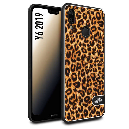 CUSTOMIZZA - Custodia cover nera morbida in tpu compatibile per Huawei Y6 2019 leopardato maculato donna marrone leopard brown