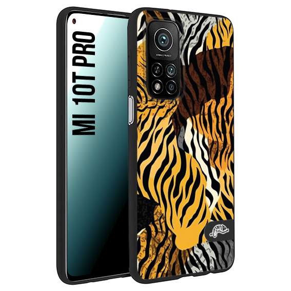 CUSTOMIZZA - Custodia cover nera morbida in tpu compatibile per Xiaomi Mi 10T PRO leopardato tigrato tiger colorata donna fashion estate